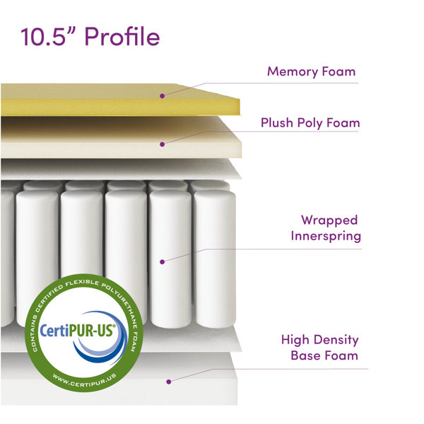 Wayfair Sleep™ 10.5" Plush Hybrid Mattress & Reviews Wayfair
